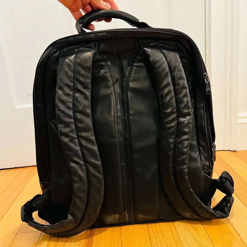 Tumi Vintage Alpha Napa Leather Laptop Backpack Carry Bag 9640D3